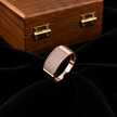 Rose Gold Square CZ 925 Sterling Silver Ring for Men
