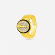 Luxury Diamond Accent 925 Sterling Silver Yellow Gold Ring for Men
