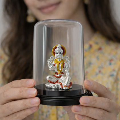 Maa Lakshmi devotional murti elegant glass dome home decor