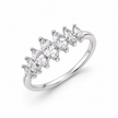925 Sterling Silver Marquise CZ Cluster Half Eternity Ring