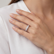 925 Sterling Silver Marquise CZ Cluster Half Eternity Ring
