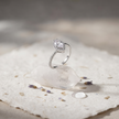 925 Sterling Silver Pear Halo CZ Open Ring