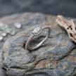 925 Sterling Silver Marquise Halo CZ Ring with Pavé Band.