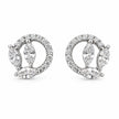 Marquise Leaf Circle Diamond 925 Sterling Silver Stud Earrings for Women