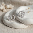 Marquise Leaf Circle Diamond 925 Sterling Silver Stud Earrings for Women