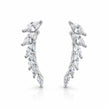 Marquise Leaf Climber Diamond 925 Sterling Silver Earrings for Women