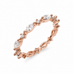 925 Sterling Silver Rose Gold Marquise CZ Eternity Band Ring.