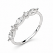925 Sterling Silver Rose Gold Marquise & Round CZ Band Ring.