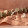 925 Sterling Silver Rose Gold Marquise & Round CZ Band Ring.