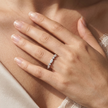 925 Sterling Silver Rose Gold Marquise & Round CZ Band Ring.