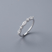 925 Sterling Silver Rose Gold Marquise & Round CZ Band Ring.