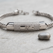 Men’s 925 Sterling Silver CZ Three Point Star Cuban Chain Bracelet