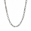 Silver rectangular-link chain with sparkling stone-set accents.