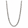 Silver link chain with stone-studded accents.
