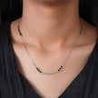 Minimal Curved Bead 925S terling Silver Mangalsutra for Women