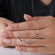 Minimal Curved Bead 925S terling Silver Mangalsutra for Women