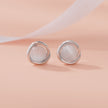 Minimal Double Loop Silver Stud Earrings