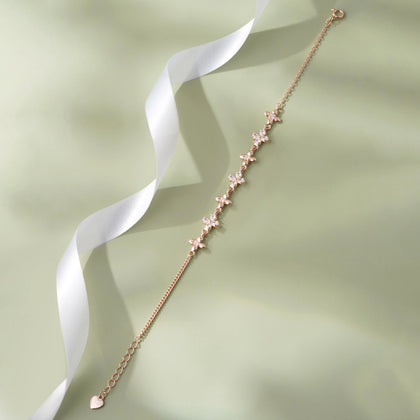 Butterfly Diamond Adjustable Rose Gold Bracelet for Women