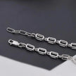 Geometric Link Diamond Adjustable Silver Bracelet for Women