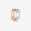 Elegant Rose Gold & Silver Band Ring for Men and Women – Contemporary Couple Jewellery