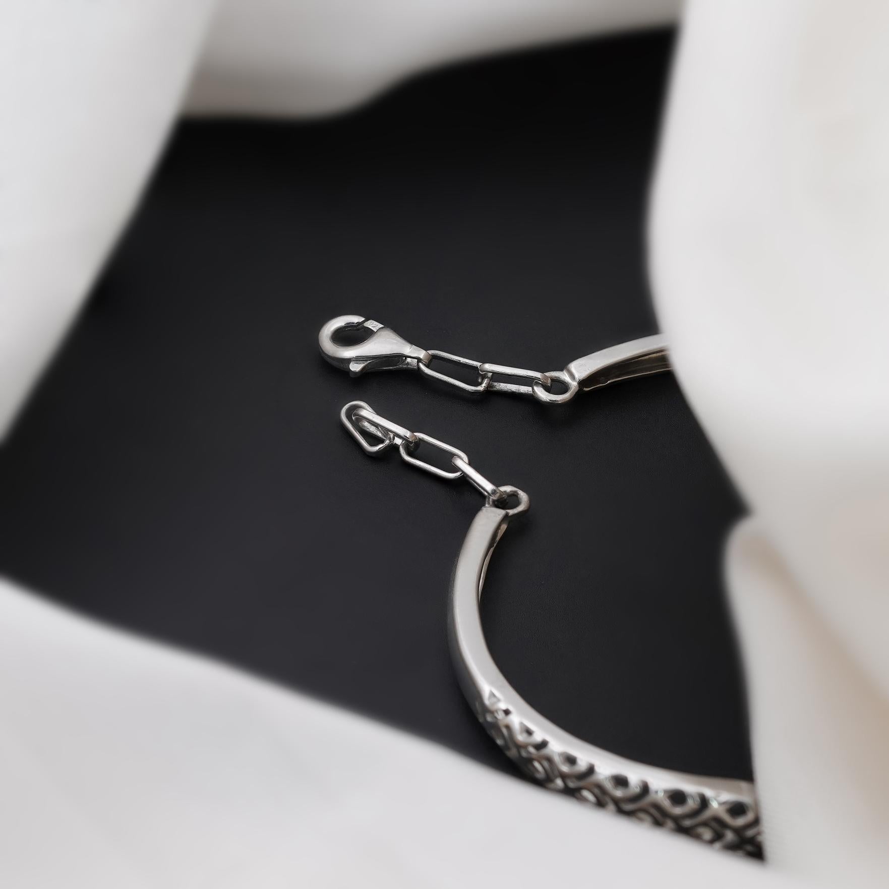 Classic Diamond Bar Silver Bracelet for Women