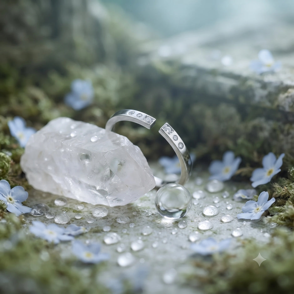 Minimalist Open CZ 925 Sterling Silver Ring for Women