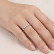 925 Sterling Silver Pavé CZ Band Ring on Blue Slate Surface