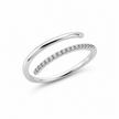 Minimalist Pavé Open Ring in 925 Sterling Silver for Women
