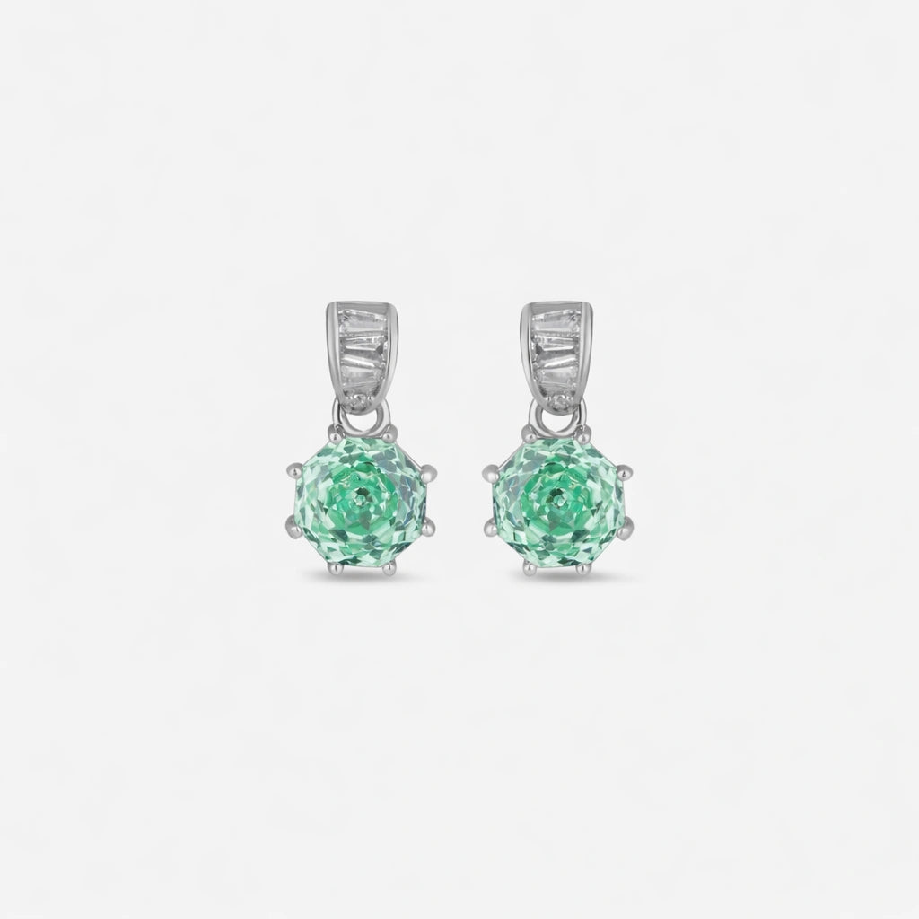 Mint Green Stone Drop Earrings