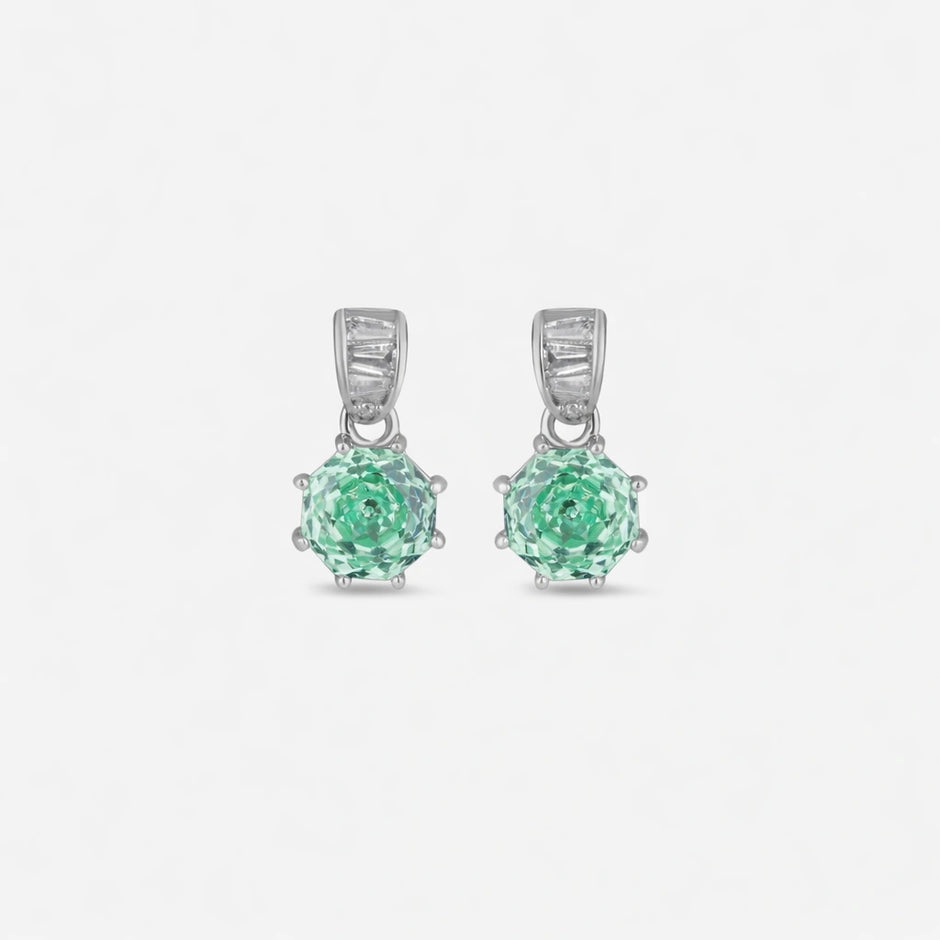 Mint Green Stone Drop Earrings