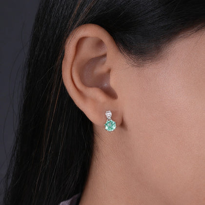 Mint Green Stone Drop Earrings
