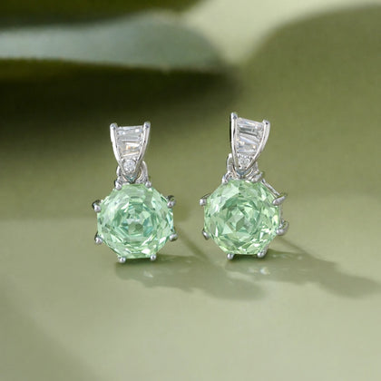 Mint Green Stone Drop Earrings