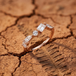 Multi Shape CZ Rose Gold 925 Sterling Silver Ring for Women