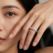 925 Sterling Silver Five Stone CZ Half Eternity Ring