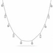 Mixed Round and Square Charm 925 Sterling Silver Chain Pendant for Women