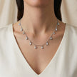 Mixed Round and Square Charm 925 Sterling Silver Chain Pendant for Women