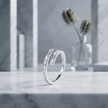 925 Sterling Silver Open Baguette CZ Ring