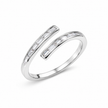 925 Sterling Silver Open Baguette CZ Ring