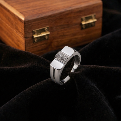 Modern Cluster Design 925 Sterling Silver Men's Statement Ring