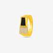 Modern Gold-Tone Ring with Black Stone for Men