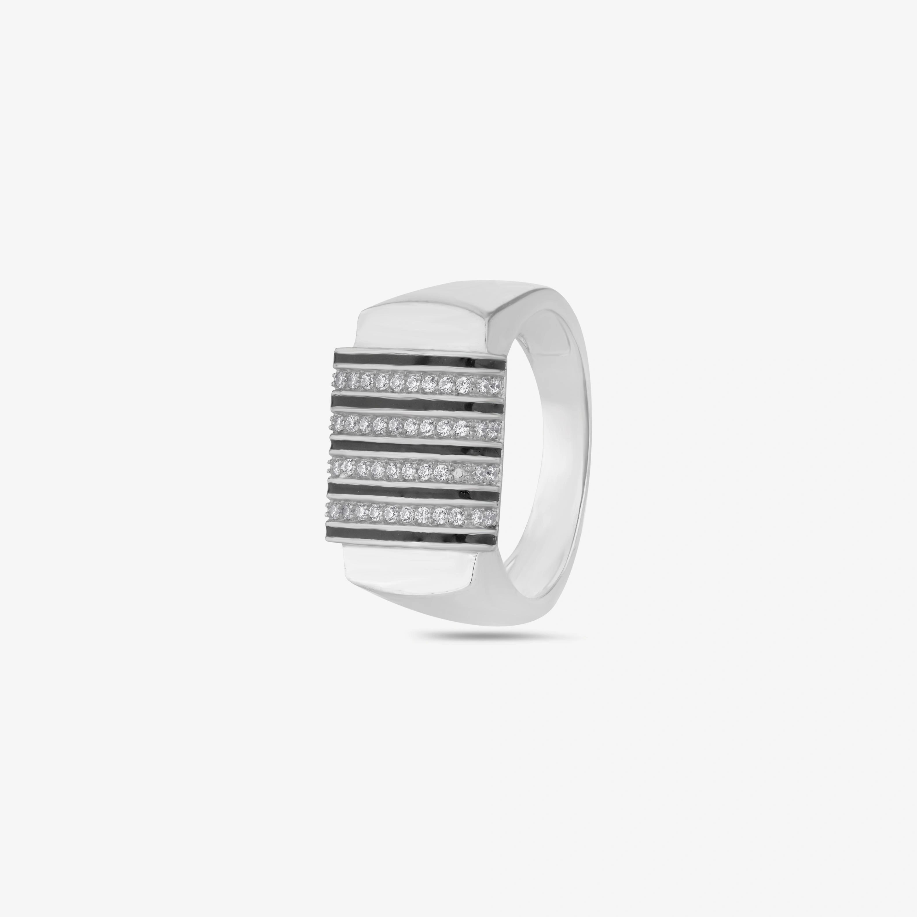 Bold Luxe Diamond CZ 925 Sterling Silver Ring for Men 