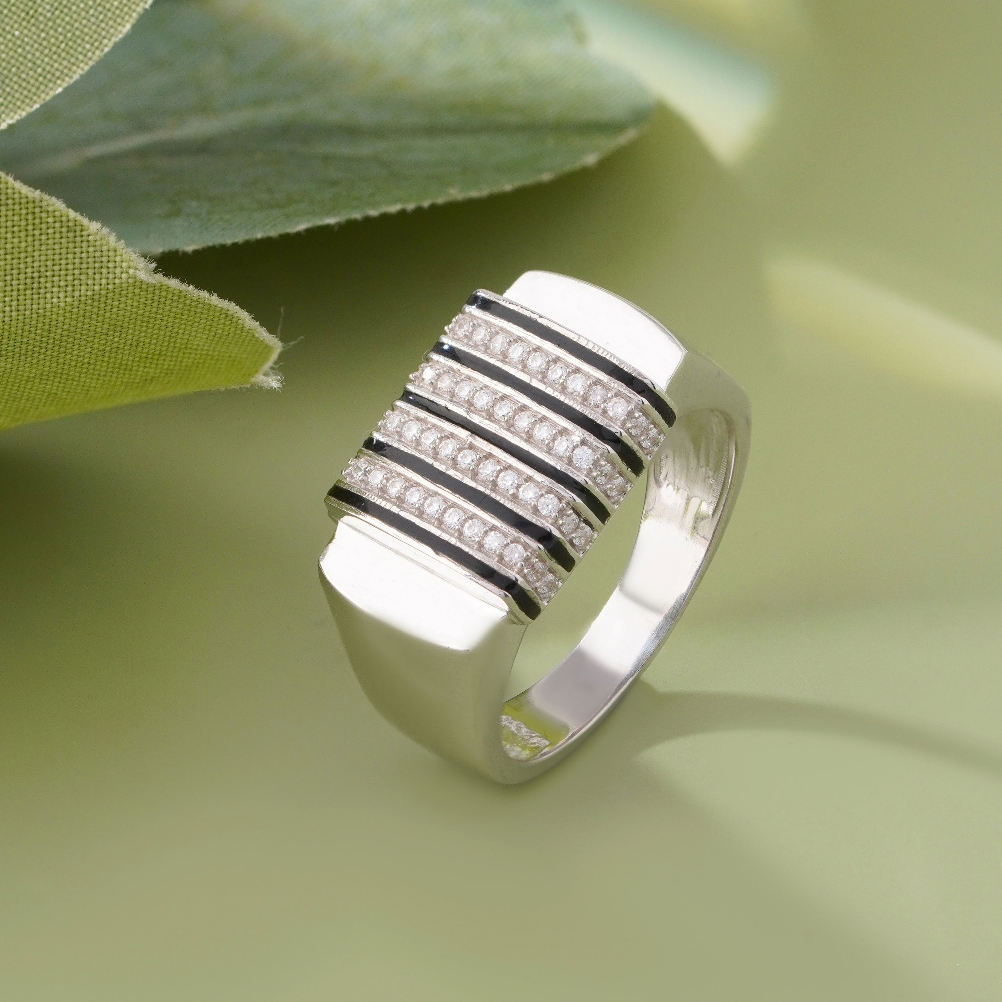 Bold Luxe Diamond CZ 925 Sterling Silver Ring for Men 