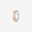 Modern Dual Tone Couple Band Ring on Hand