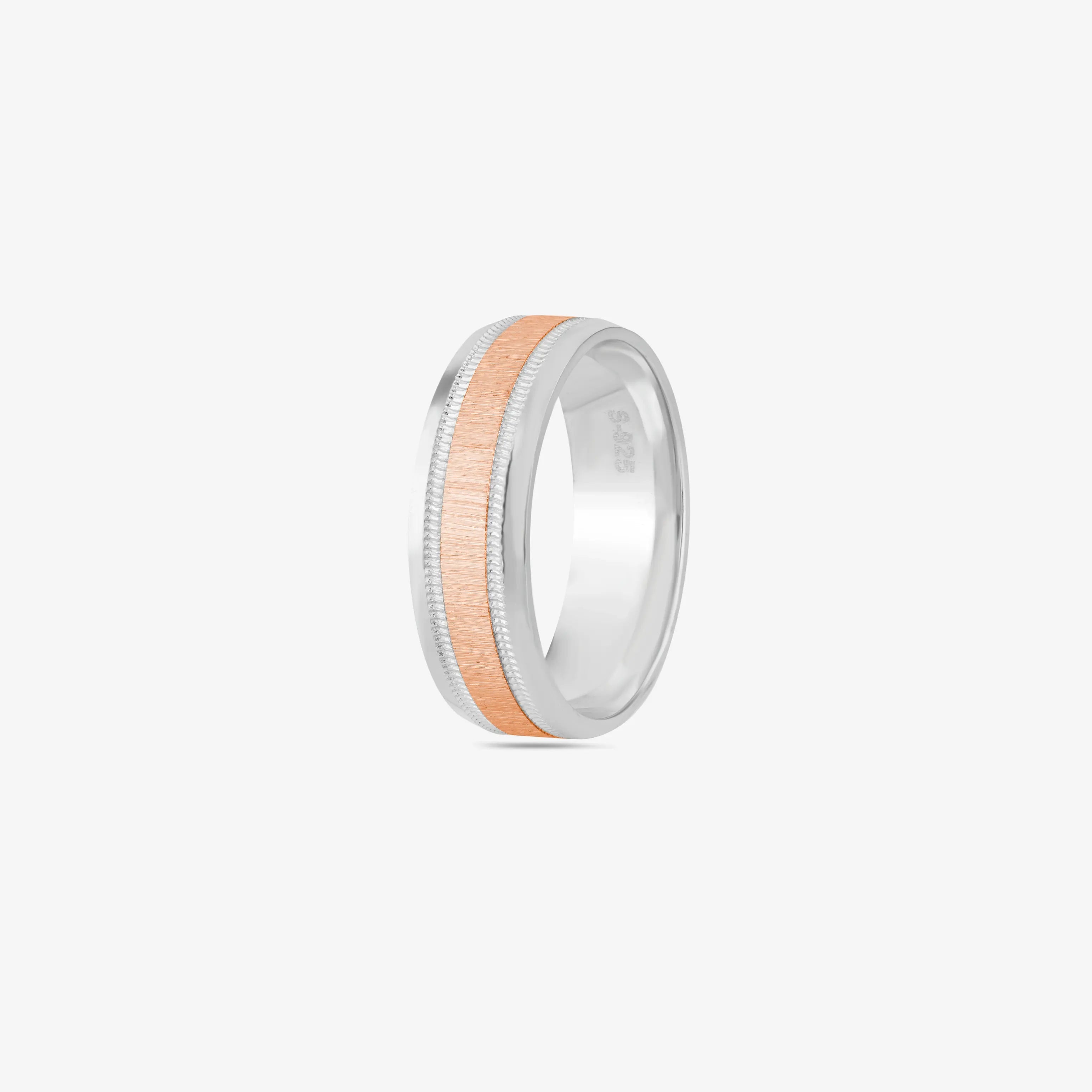Minimalist Dual Tone Couple Band Rings in Silver & Rose Gold – Modern Promise Ring Set
