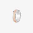 Minimalist Dual Tone Couple Band Rings in Silver & Rose Gold – Modern Promise Ring Set