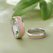 Minimalist Dual Tone Couple Band Rings in Silver & Rose Gold – Modern Promise Ring Set