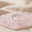 925 Sterling Silver Crossover Pavé CZ Open Wrap Ring
