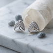 Modern Chevron CZ Diamond 925 Sterling Silver Stud Earrings for Women
