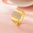 Bold Luxe Diamond CZ Gold Plated 925 Sterling Silver Ring for Men 