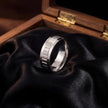 Luxury 925 Sterling Silver Men’s Ring with Modern Textured Design 